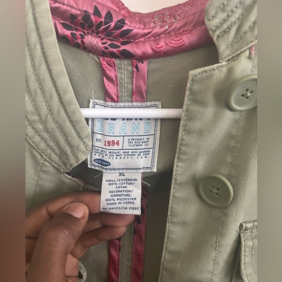 Rare Vintage Y2K Style Old Navy XL Military Utility Jacket Olive Army Streetwear - Picture 3 of 4